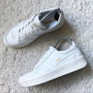 Gola Solid Womens White Grandslam Leather Lace Up Sneakers Size 8